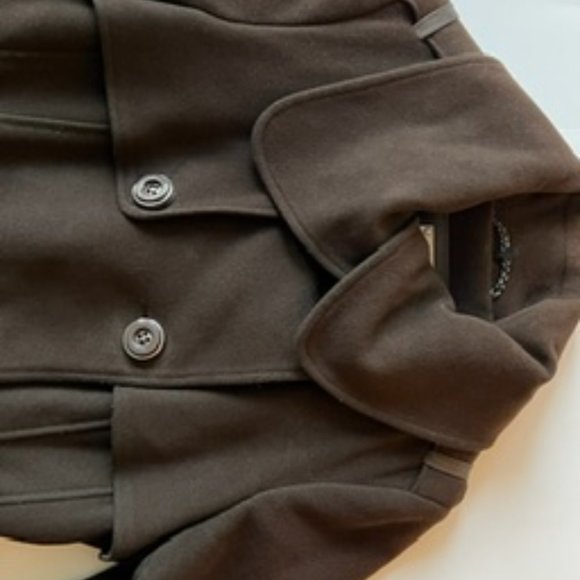 Mackage Brown Wool Double-Breasted Coat Size M! - Picture 9 of 16